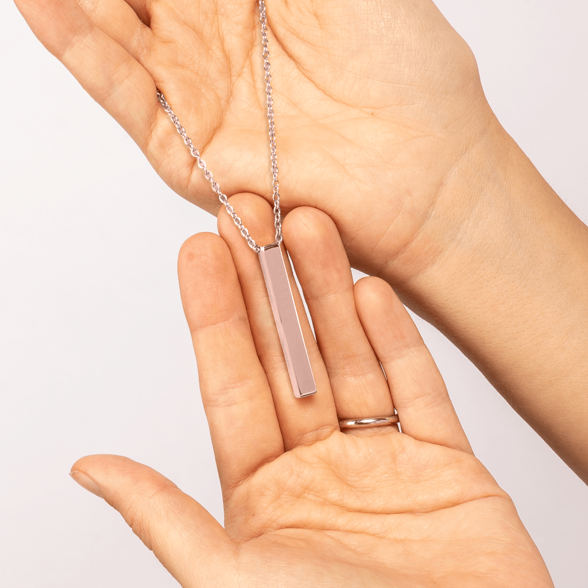 Bar Silhouette Necklace, Rosé Gold