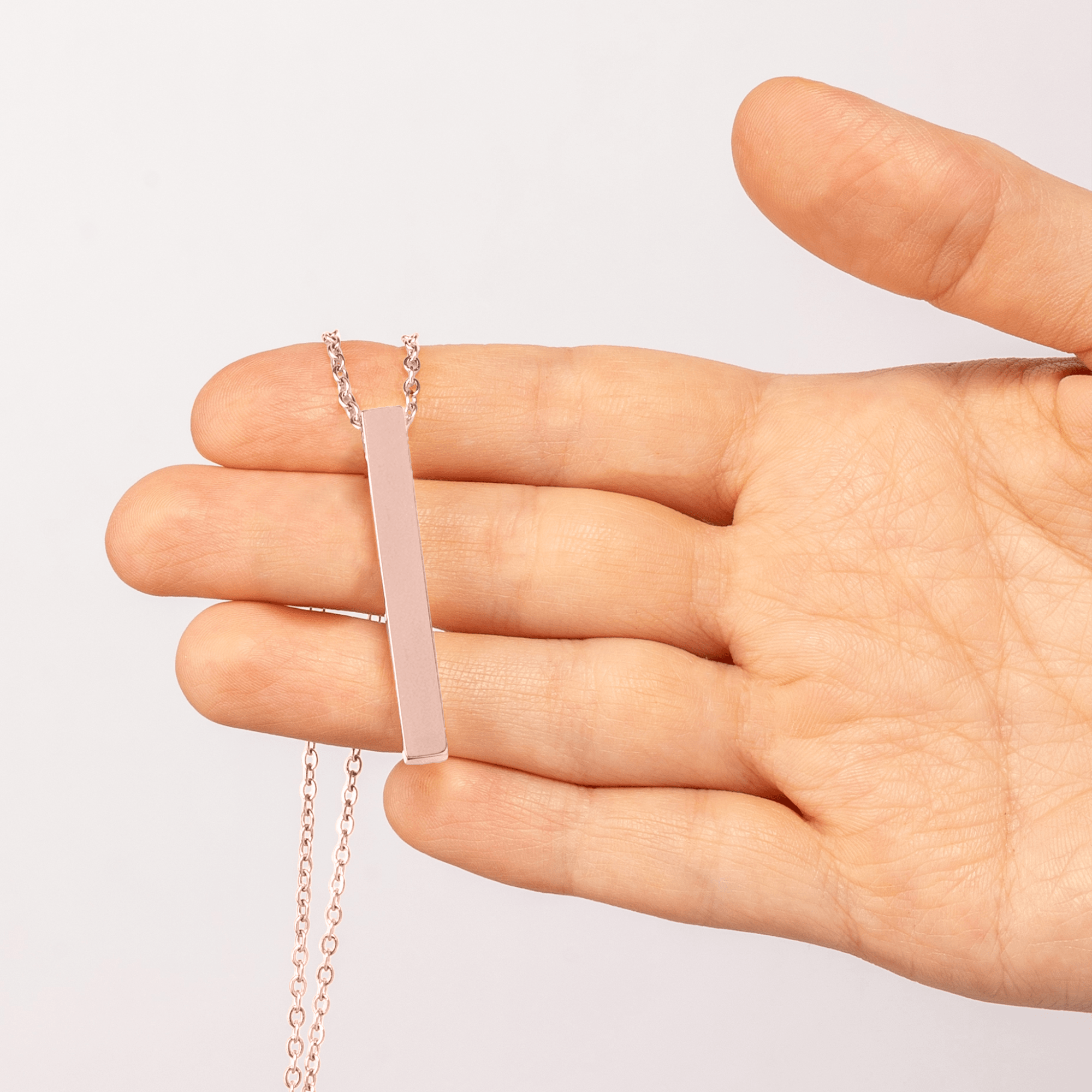 Bar Silhouette Necklace, Rosé Gold