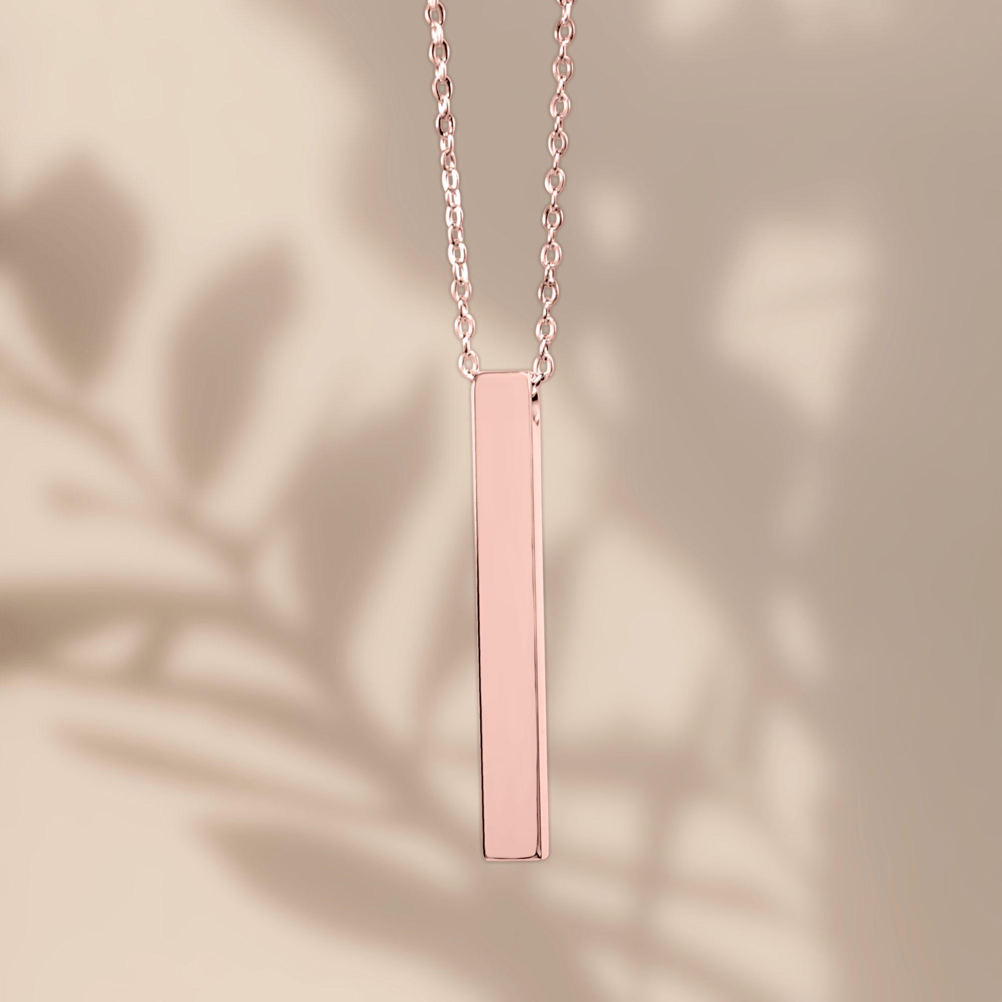 Bar Silhouette Necklace, Rosé Gold