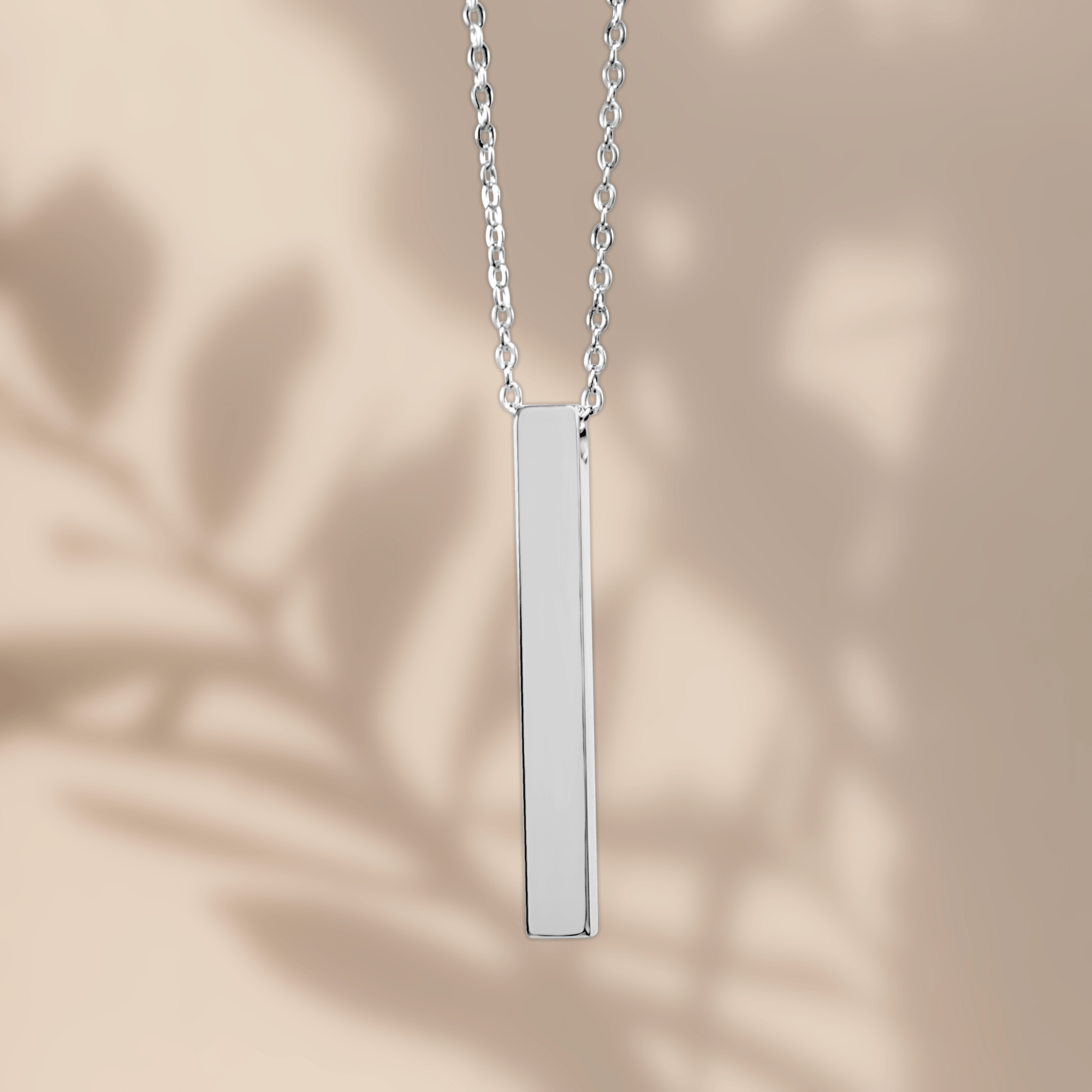 Bar Silhouette Necklace, Silver