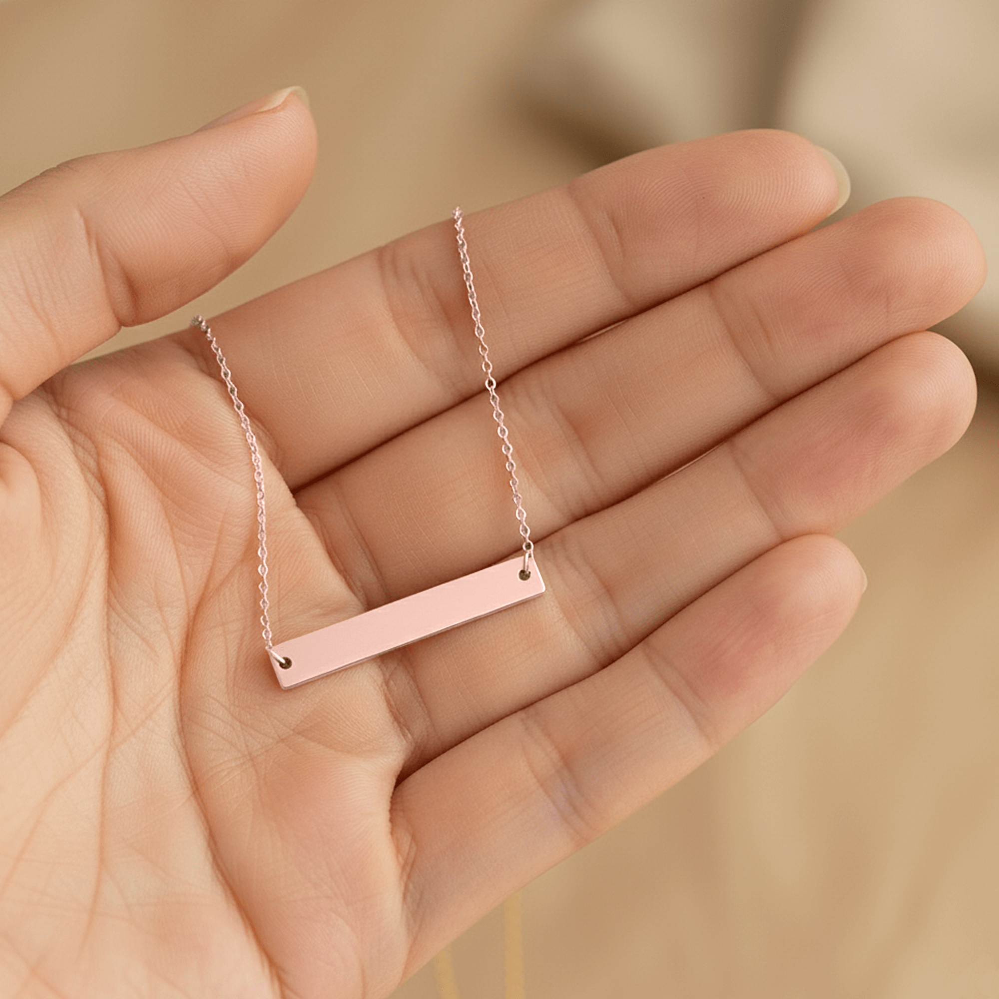 Line Silhouette Necklace, Rosé Gold