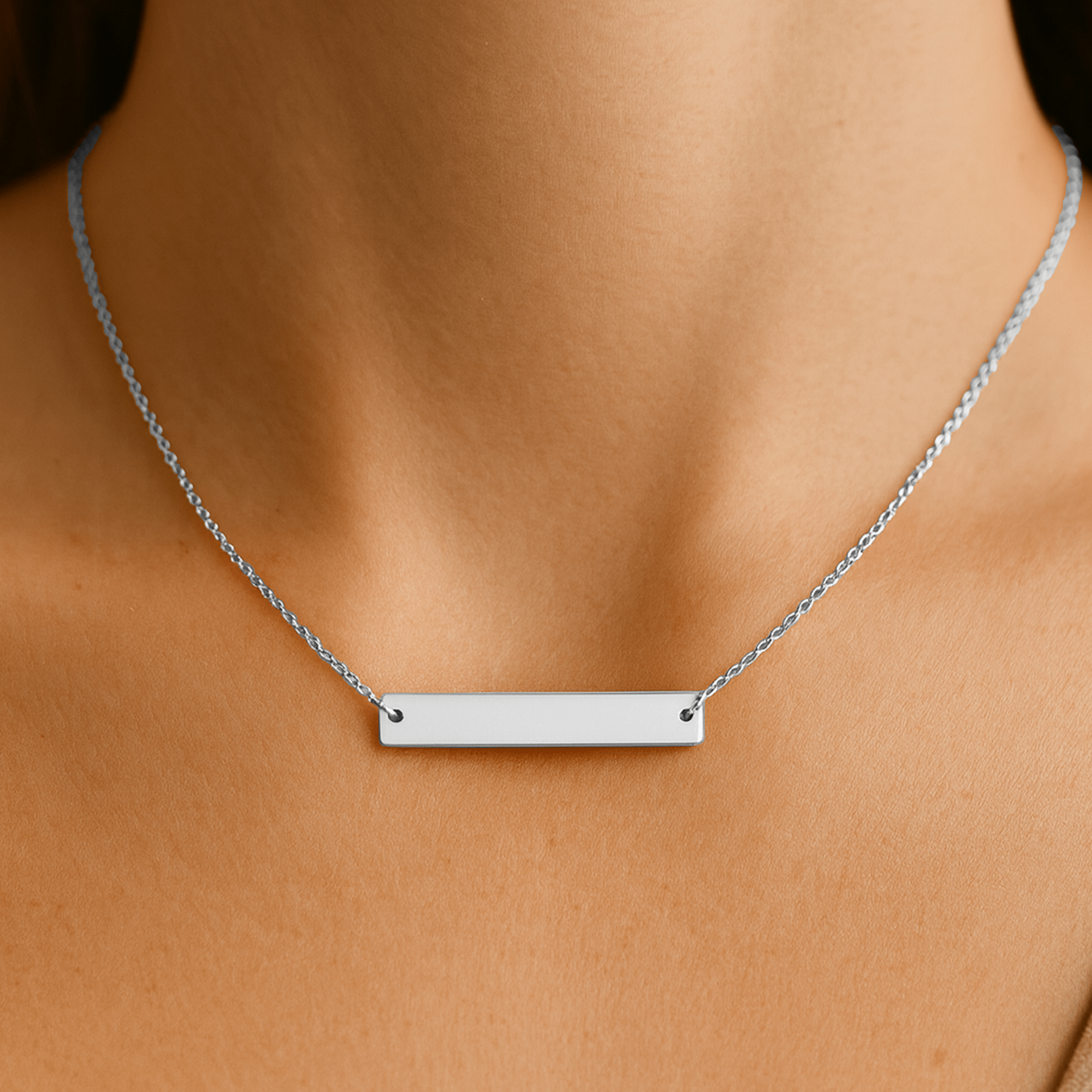 Line Silhouette Necklace, Silver