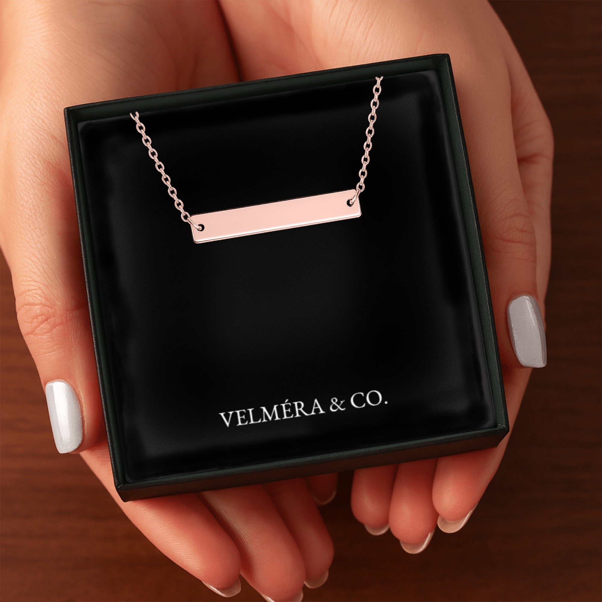 Line Silhouette Necklace, Rosé Gold