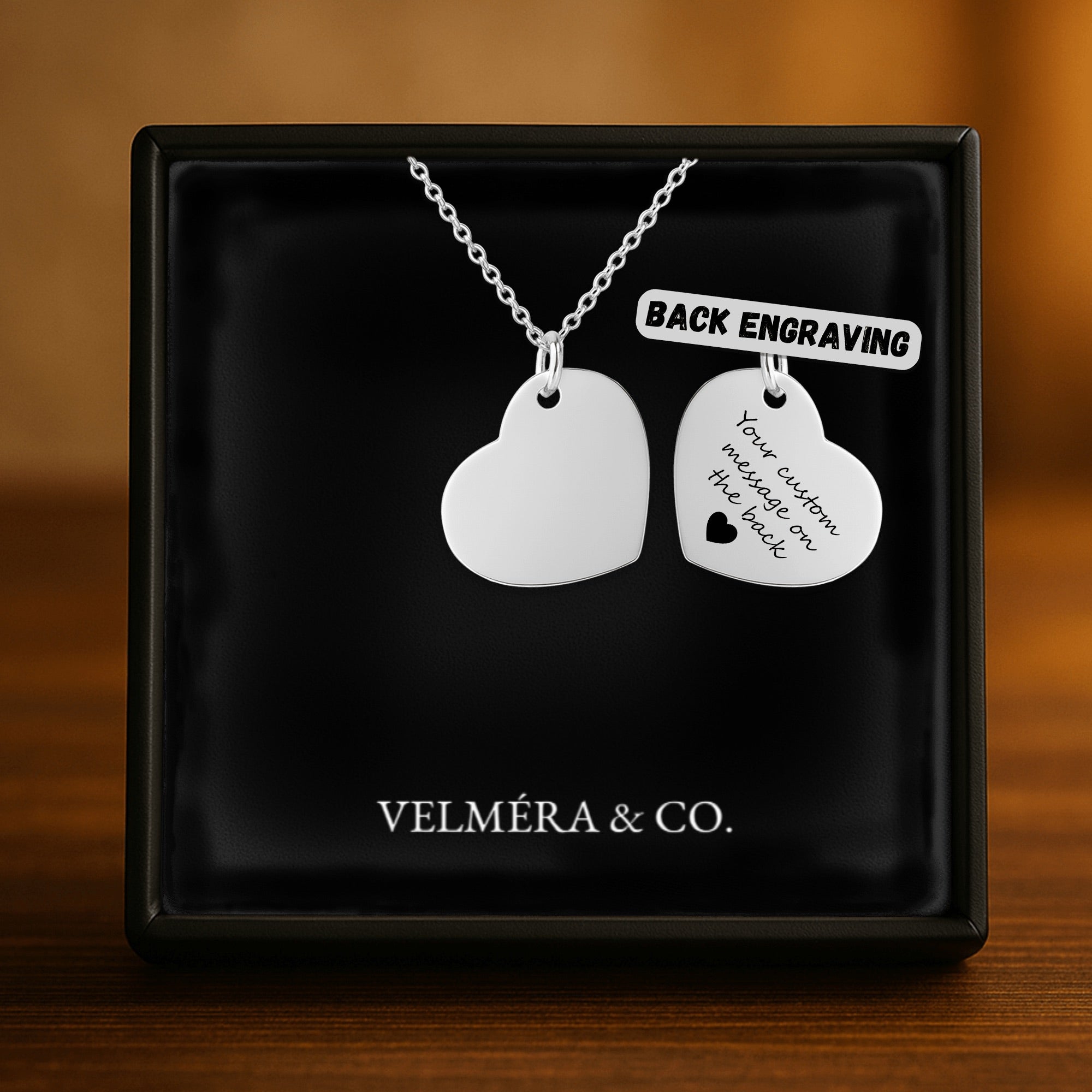 Heart Silhouette Necklace, Silver
