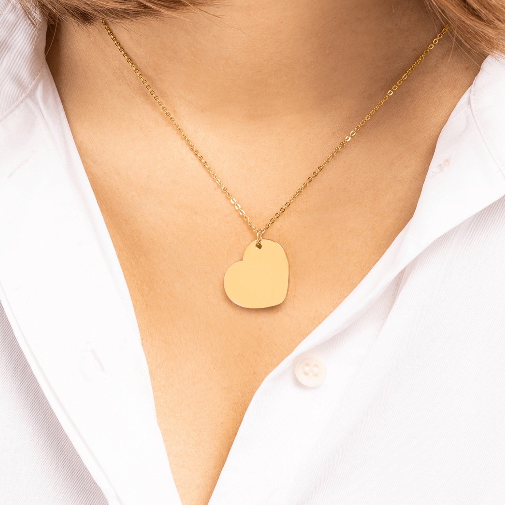 Heart Silhouette Necklace, Gold