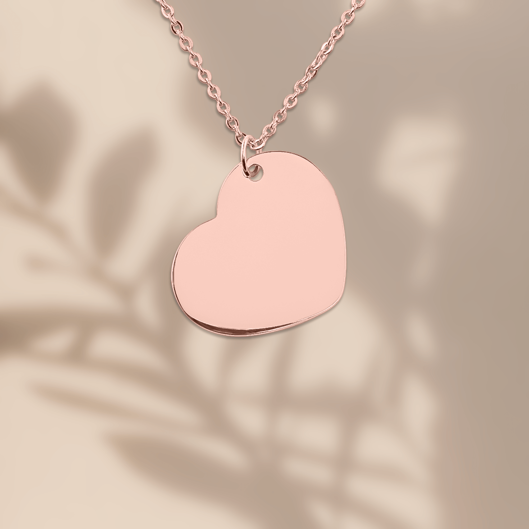 Heart Silhouette Necklace, Rosé Gold