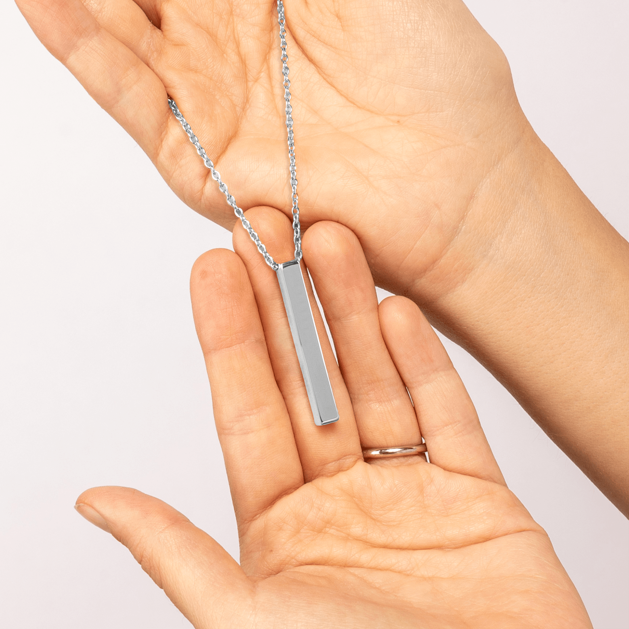 Bar Silhouette Necklace, Silver