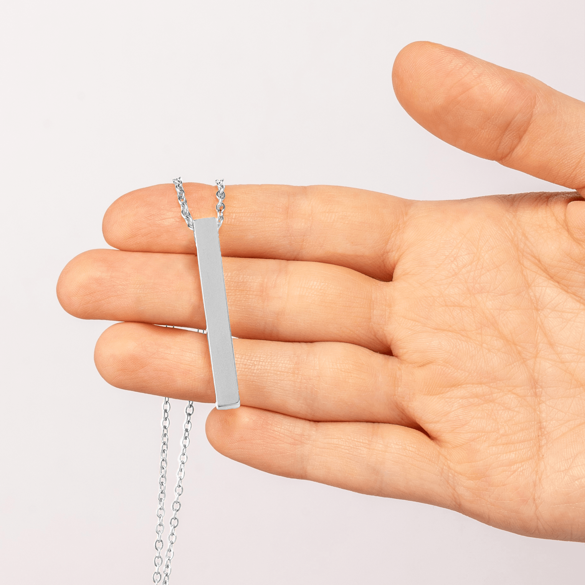 Bar Silhouette Necklace, Silver