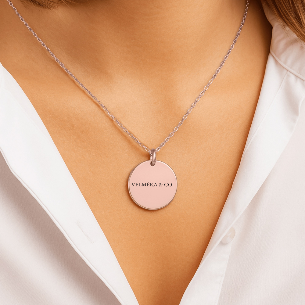 Velméra Medallion Necklace, 18K Rose Gold Plated