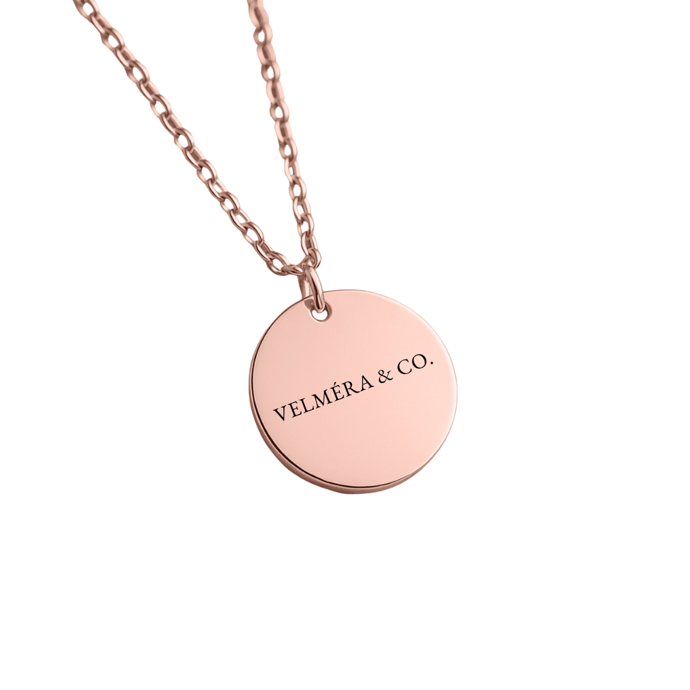 Velméra Medallion Necklace, 18K Rose Gold Plated