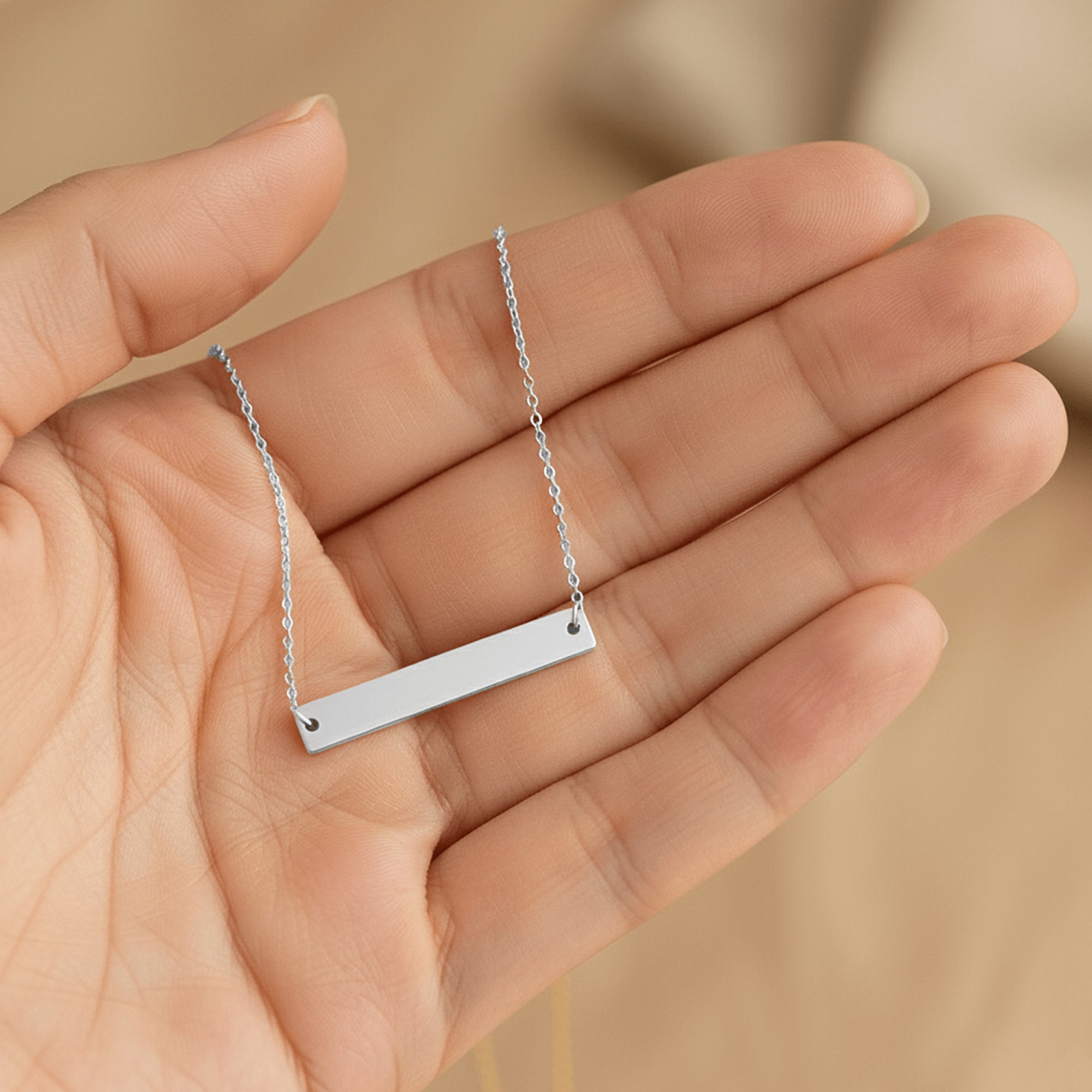 Line Silhouette Necklace, Silver