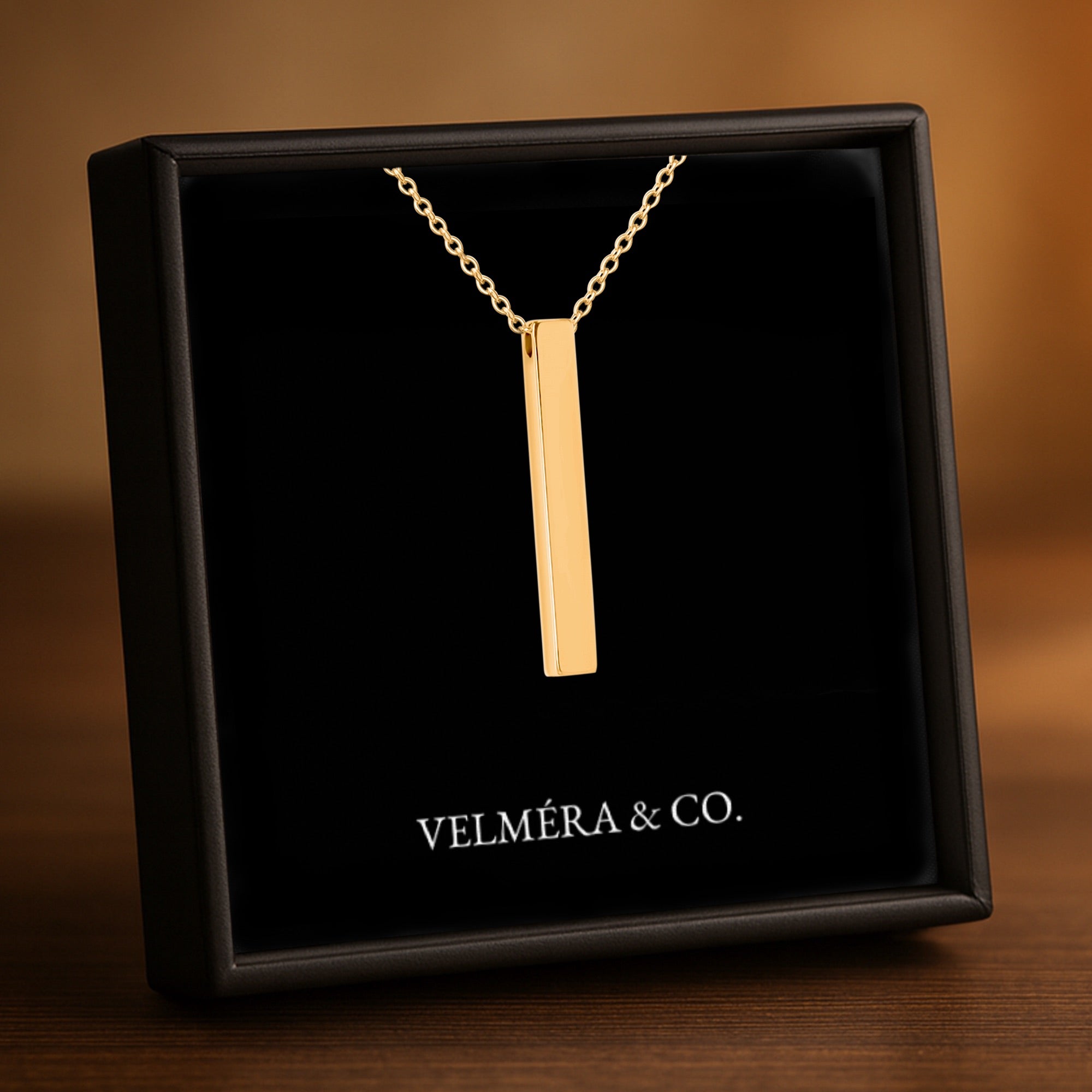 Bar Silhouette Necklace, Gold