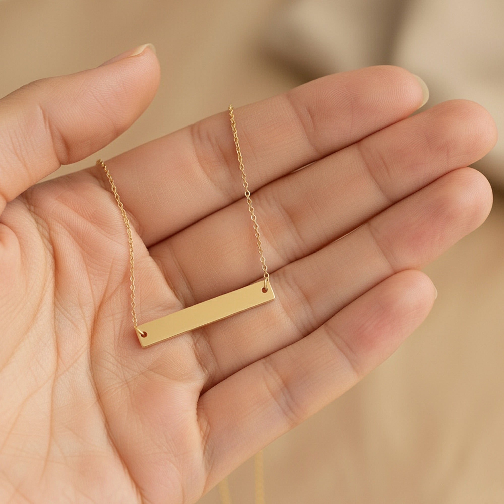 Line Silhouette Necklace, Gold