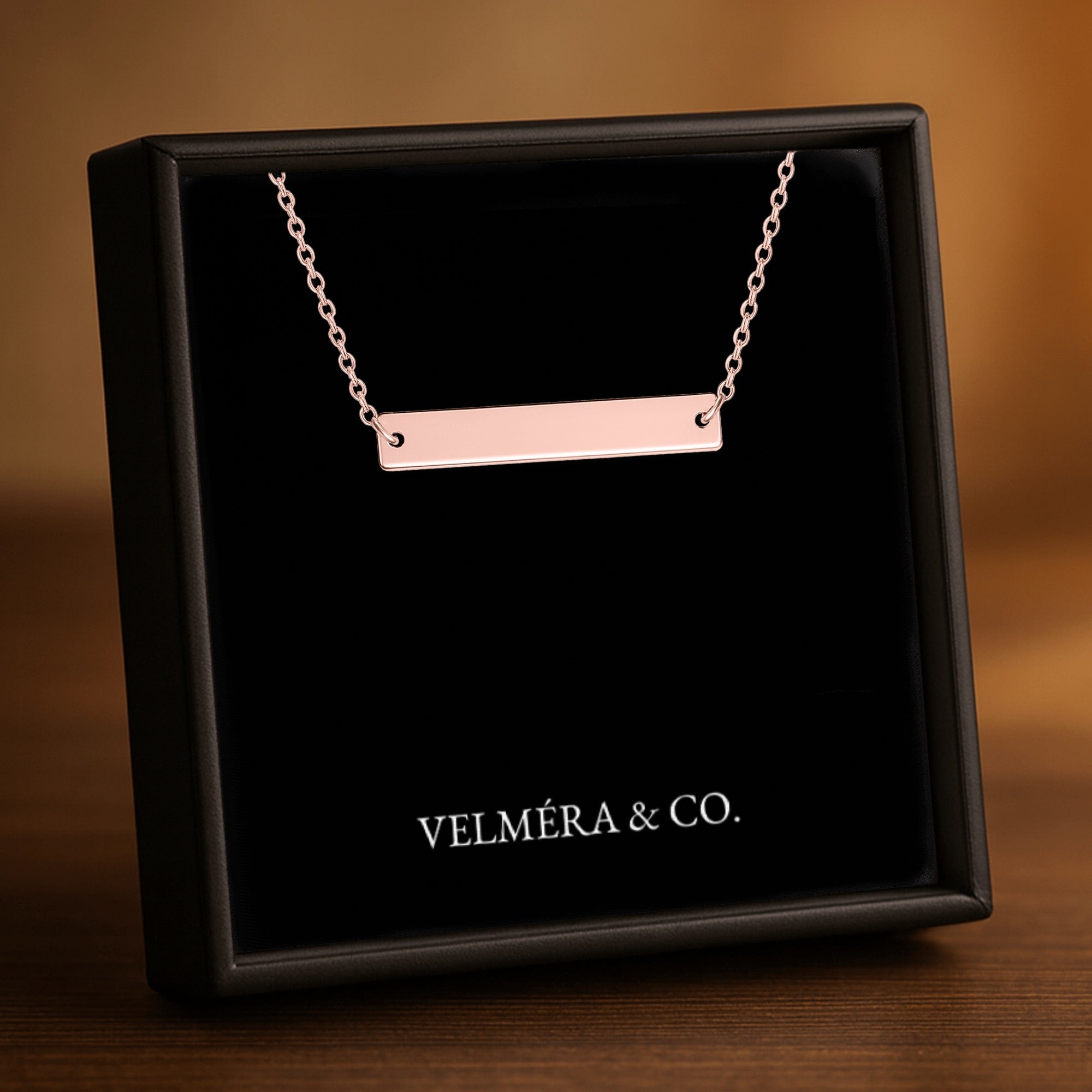 Line Silhouette Necklace, Rosé Gold