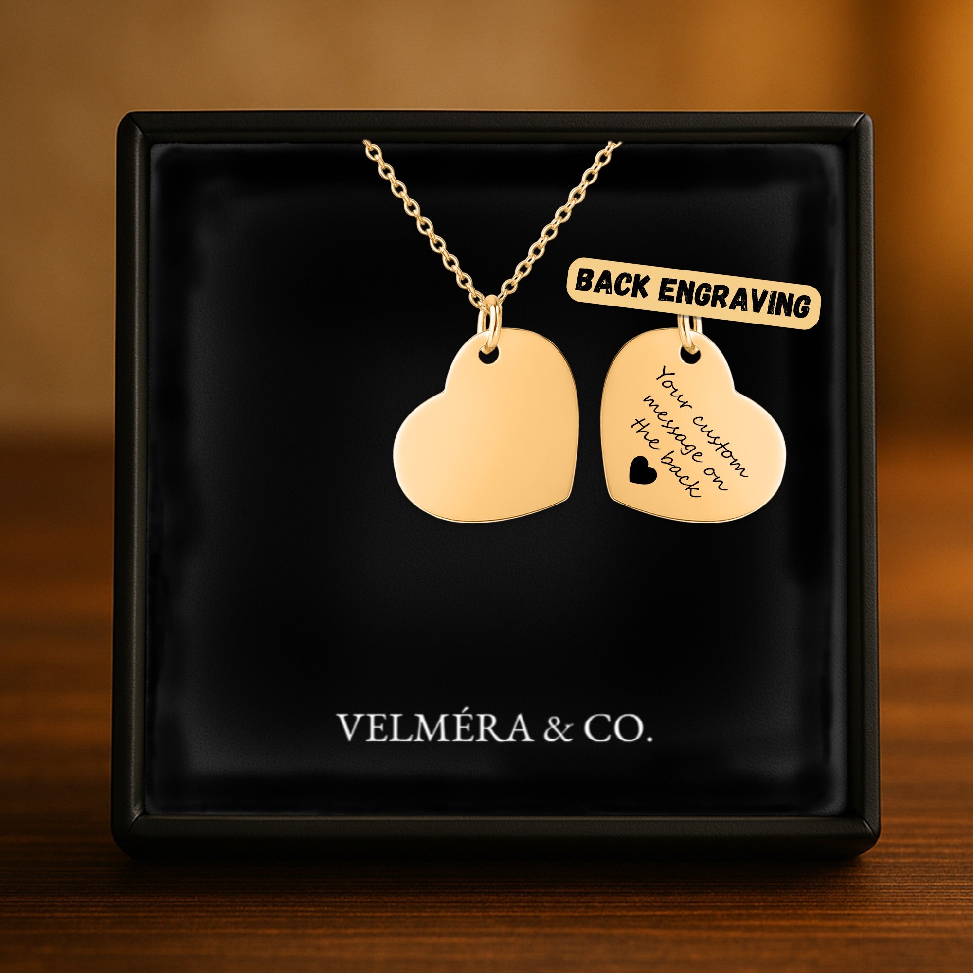 Heart Silhouette Necklace, Gold