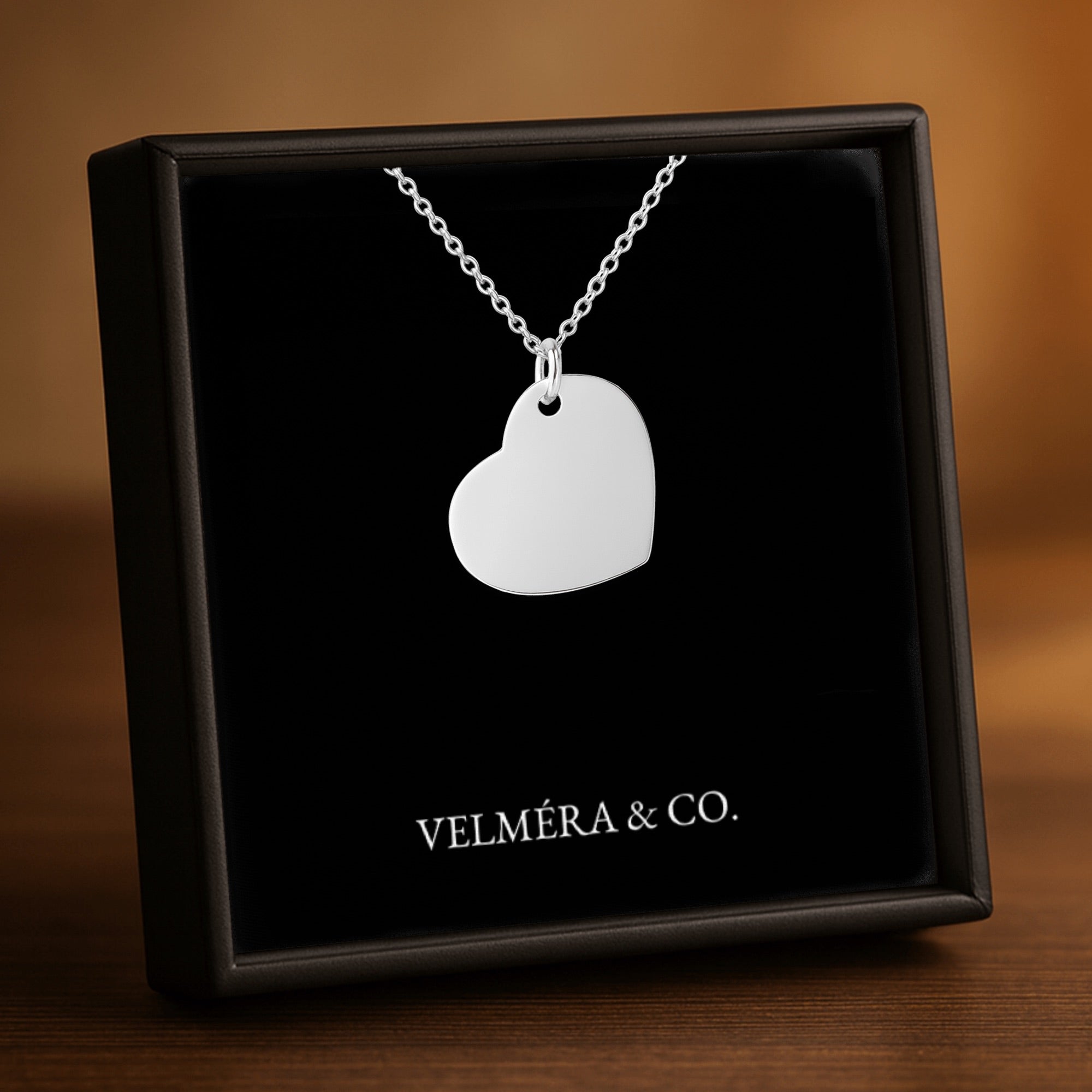 Heart Silhouette Necklace, Silver
