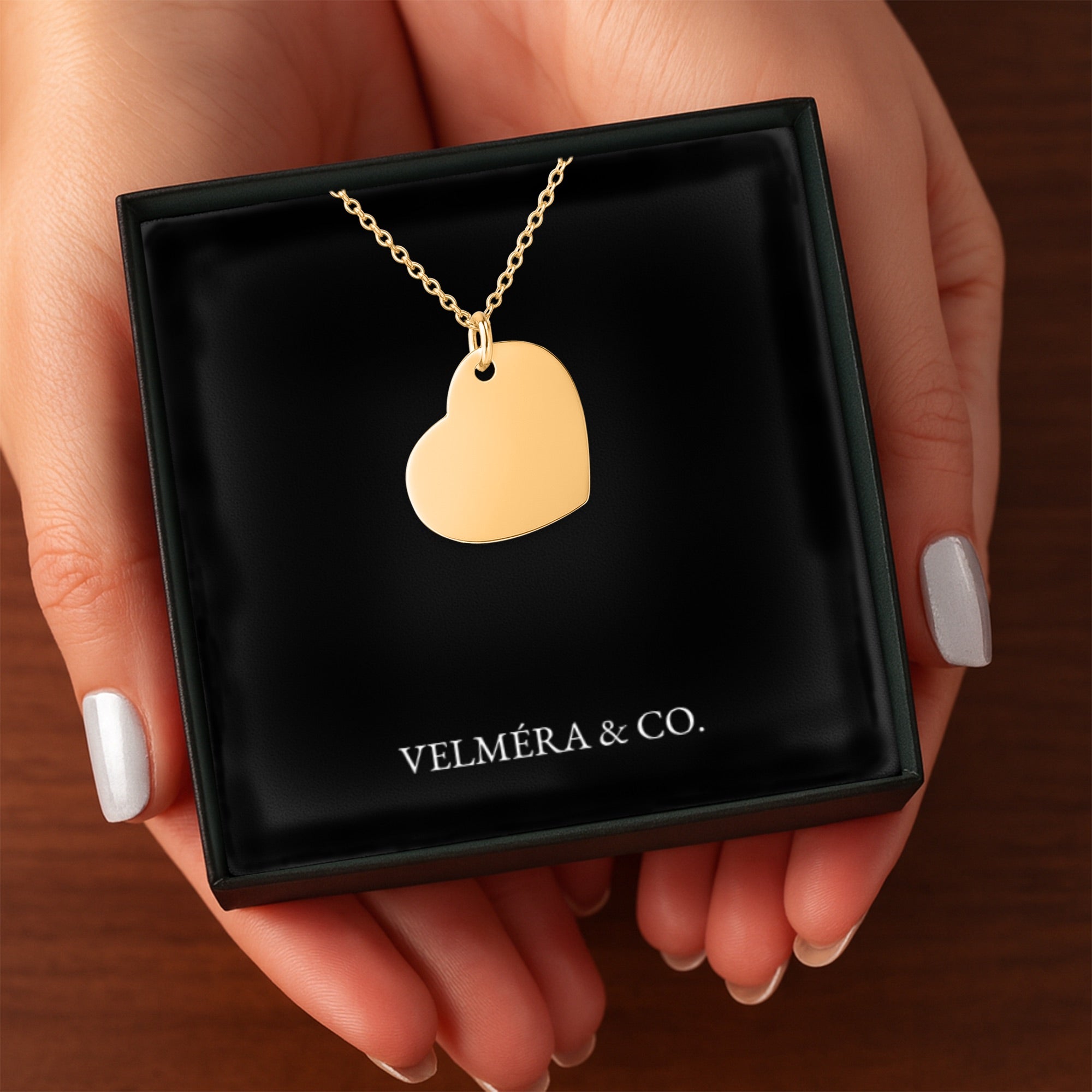 Heart Silhouette Necklace, Gold