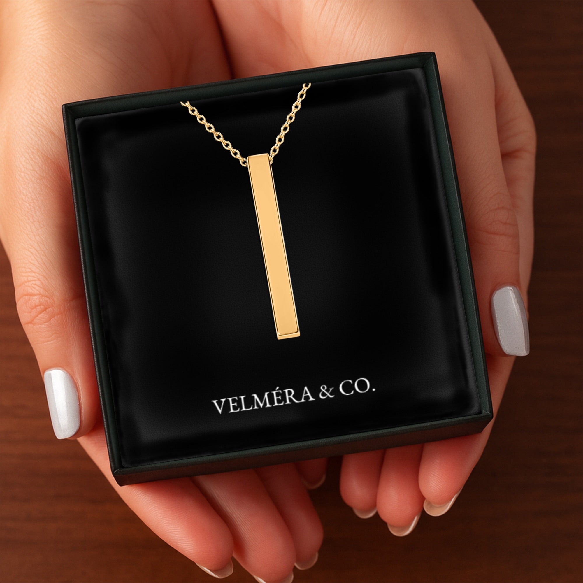 Bar Silhouette Necklace, Gold