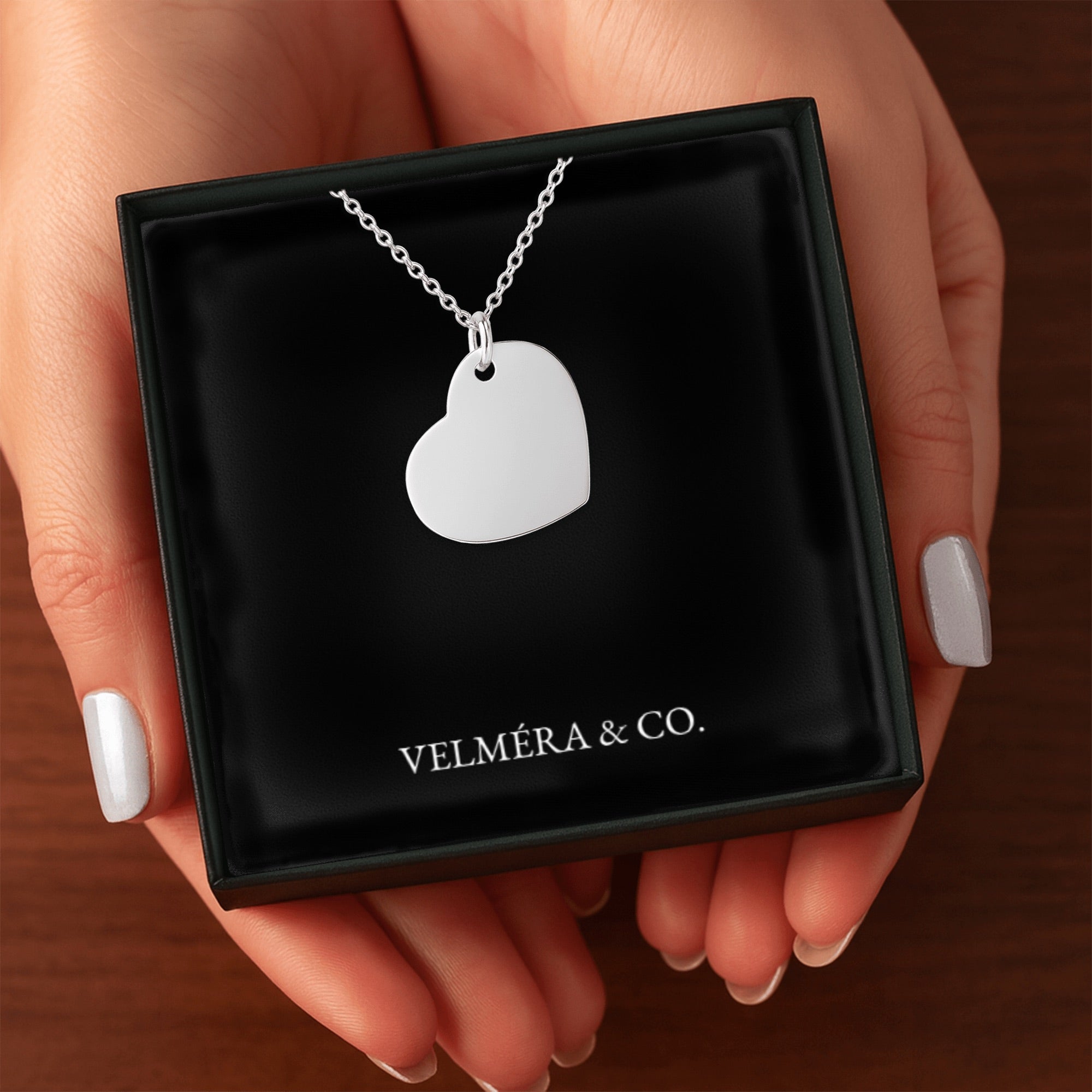 Heart Silhouette Necklace, Silver