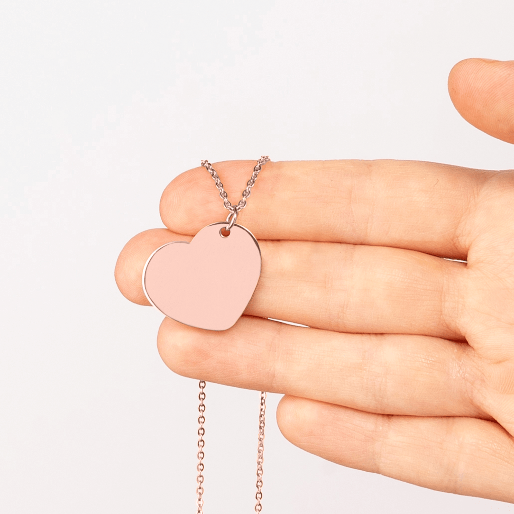 Heart Silhouette Necklace, Rosé Gold
