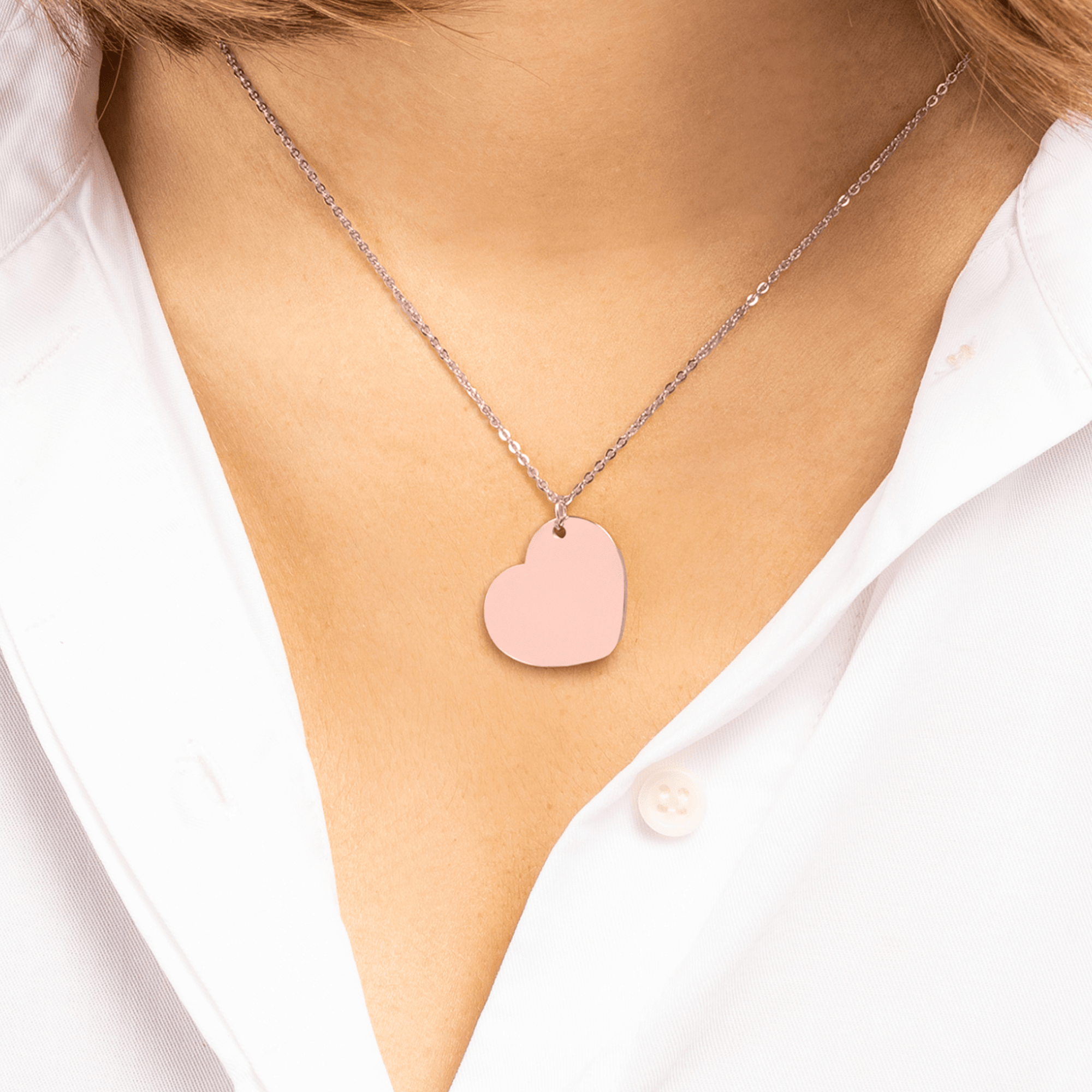 Heart Silhouette Necklace, Rosé Gold