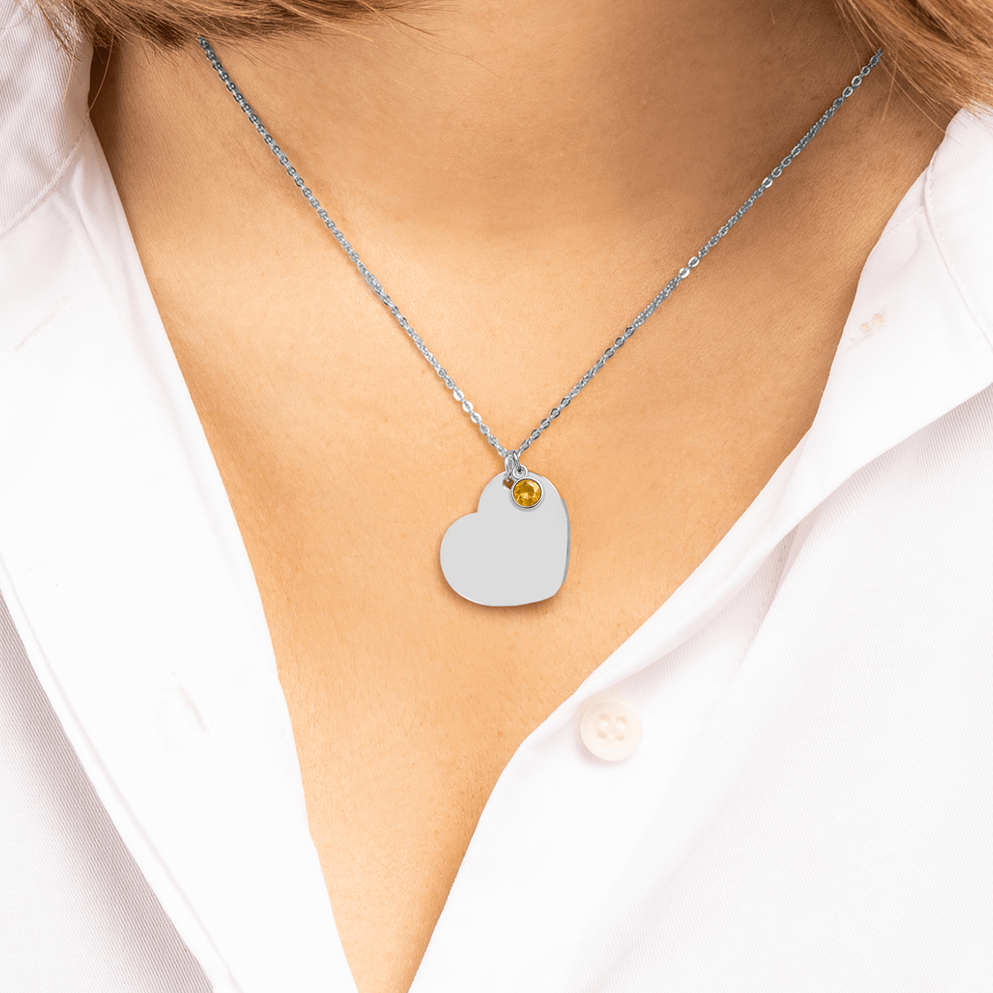 Heart Silhouette Necklace, Silver